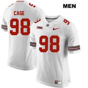 Men's NCAA Ohio State Buckeyes Jerron Cage #98 College Stitched Authentic Nike White Football Jersey FP20R04FY
